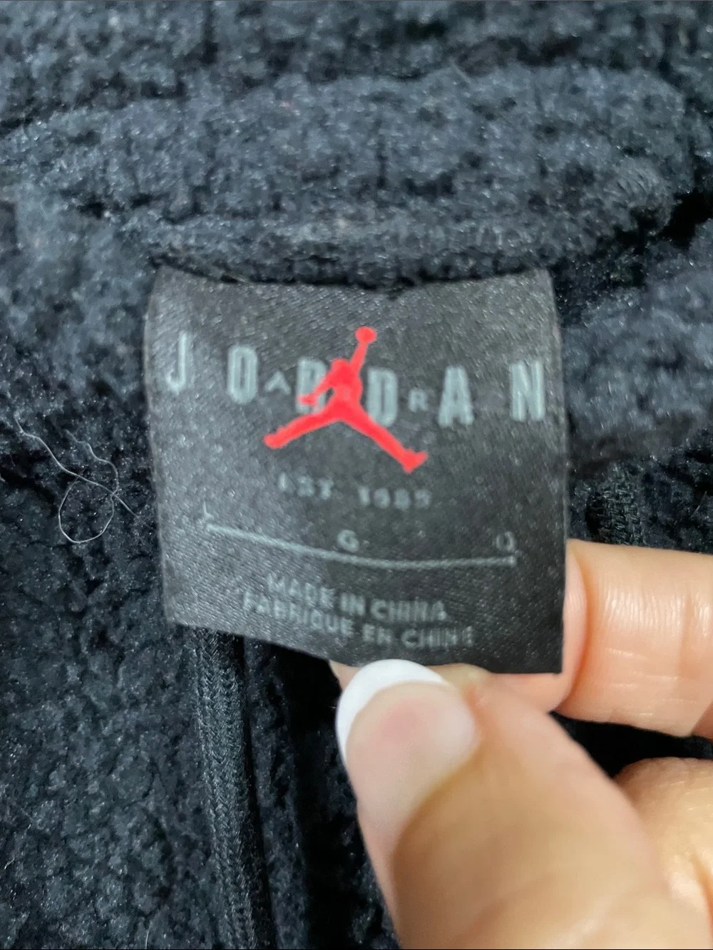 Jordan Black Sherpa Cargo Pants with Drawstring Waist